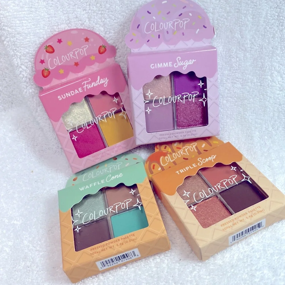 COLOURPOP WAFFLE CONE EYESHADOW QUAD PALETTE Boutique UNTOUCHED NWT ICE CREAM - Picture 9 of 9